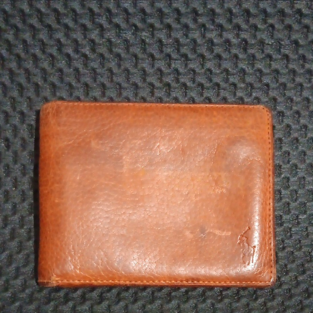 Polo by Ralph Lauren Men's Leather Card Holder in Tan Brown